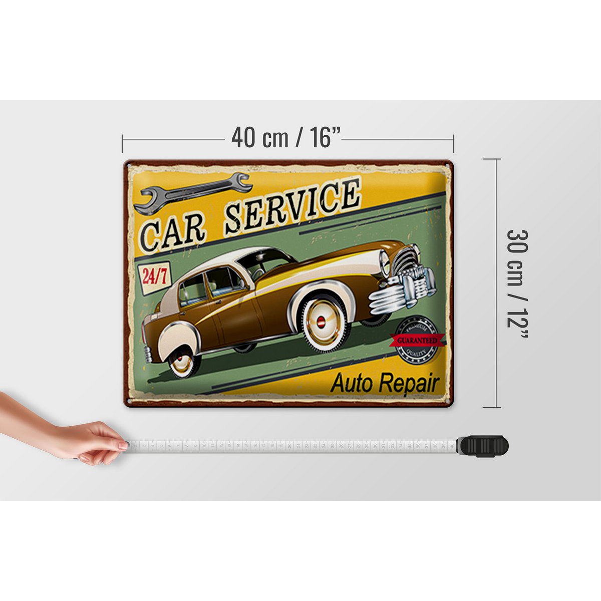 Blechschild Retro 40x30cm Car Service 24/7 Auto repair