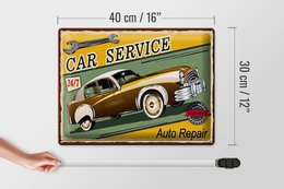 Blechschild Retro 40x30cm Car Service 24/7 Auto repair