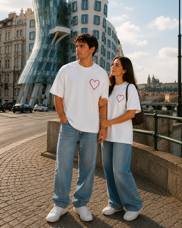 Oversized T-shirt hjerte