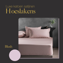 100% Cotton Satin Fitted Sheet Blush