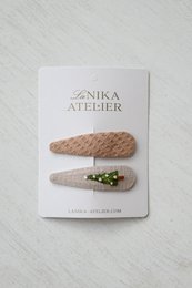 Weihnachtliches Haaraccessoire, weicher Druckknopfclip aus festlichem Stoff