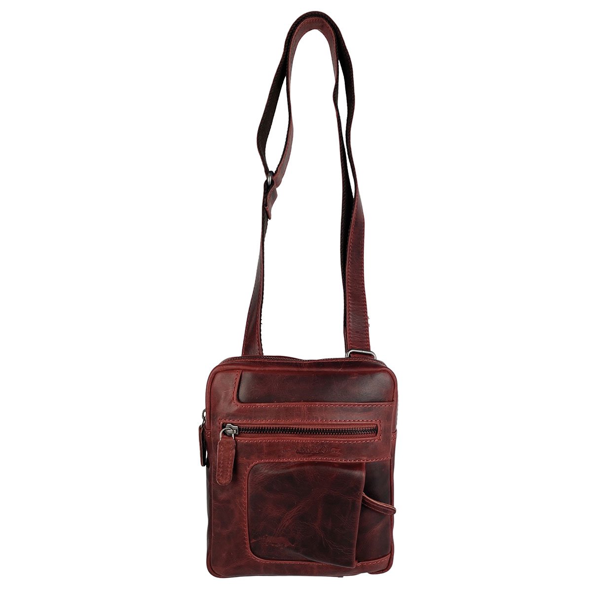 Skuldertaske eller Crossbody-taske i 6 farver glat læder med justerbar skulderrem