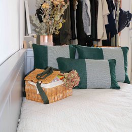 Ami Y'Sar green decorative cushion cover