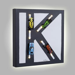 Monogram 3D cars Led Light Canvas