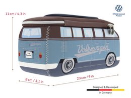 Volkswagen VW T1 Bus 3D Neopren Universal Taske - Lille - /Petrol & Brun
