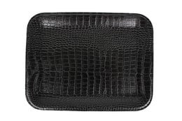 Plateau plat grand crocodile noir