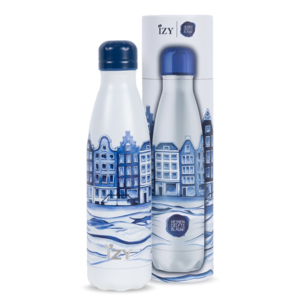 IZY Thermos Bottle Heinen Delfts Blue - Plateel - 500ML To-Go Insulated Water Bottles