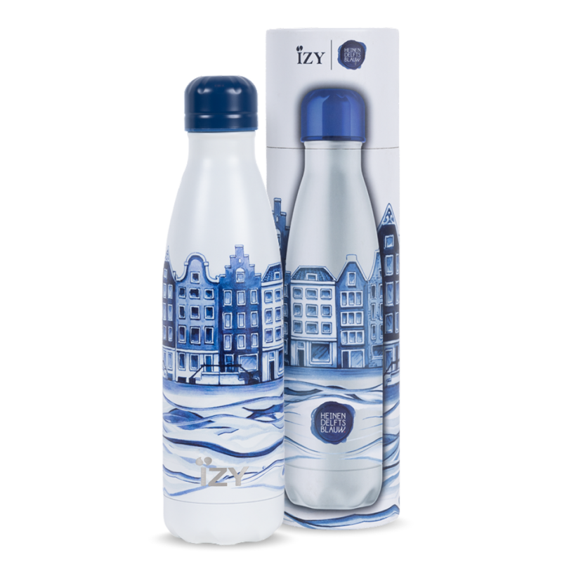 Izy Thermos flaske Heinen Delfts Blue - Pladeel - 500 ml To -Go Isolerede vandflasker
