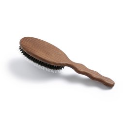Large wooden hair brush with nylon bristles, suitable for detangling and styling hair.