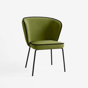 Gaya Chair with Velvet Trim – Khaki Green