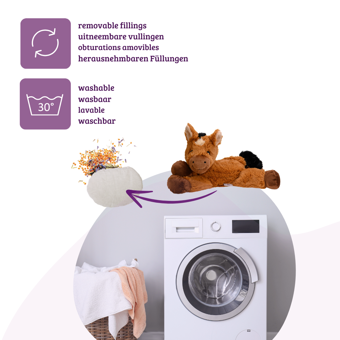 Welliebellies® peluche cálido caballo grande | Calidez para amar | Relajación | Ayuda para dormir | peluche