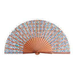 Islamische Geometrie inspirierte Seidenhand -Fan Malaqa