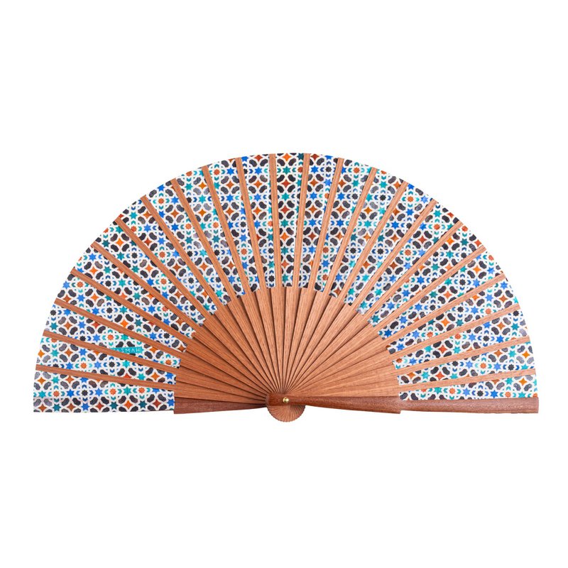 Islamische Geometrie inspirierte Seidenhand -Fan Malaqa