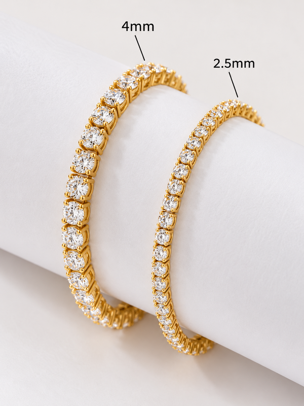 Tidløst Diamond-Look Tennis Armbånd