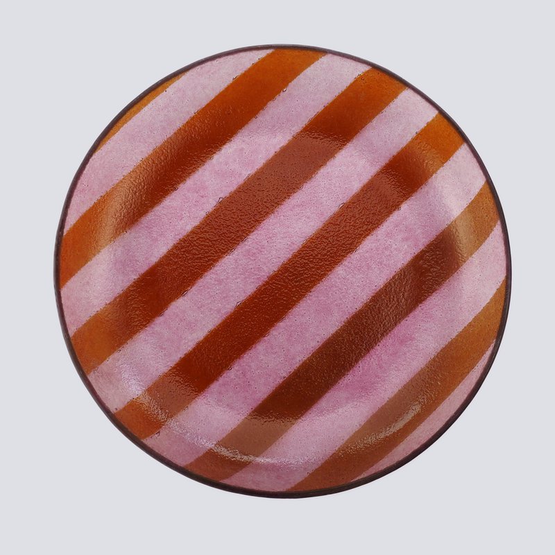 Artisano Bowl Pop Large 30x4 Magenta Stripes