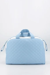 Sac de maternité matelassé pour bébé avec nœud, bleu