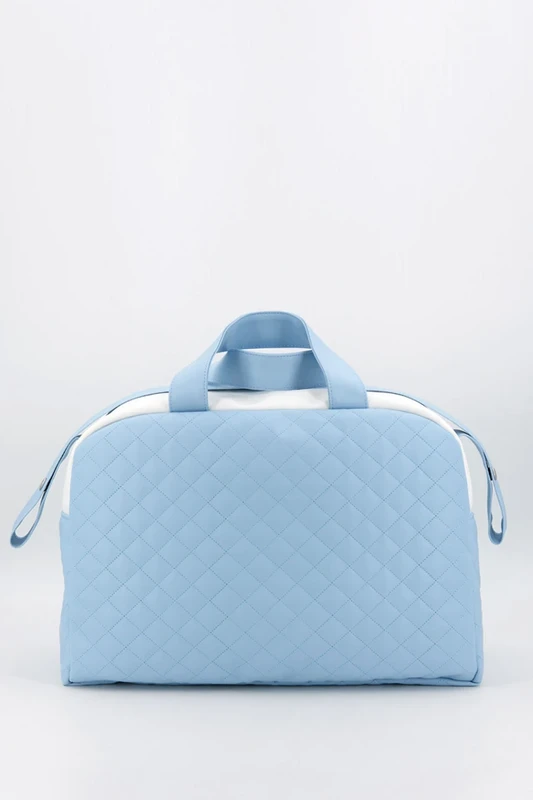 Sac de maternité matelassé pour bébé avec nœud, bleu