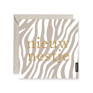 Wenskaart Nieuw nestje | Goudfolie