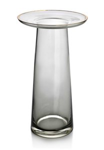 SERENITE Vase mit Kragen H25x14,5cm grau
