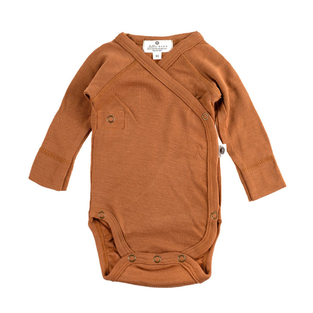 Woolen wrap-over romper long sleeves - Merino wool - Argan Oil