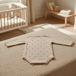 Tutina per bebè lavorata a maglia Nuvinokids® Soft Beige