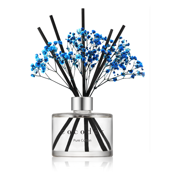 Cocodor Bloemenverspreider_ PURE COTTON_120ml & 200 ml_BLAUWE bloemen