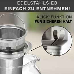 They create Glasteekanne 1,3l with 2 Teeblumen