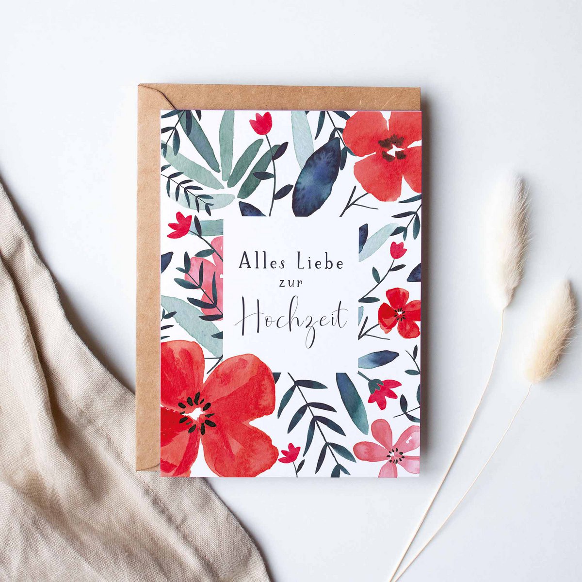 Folding card "Wedding wild poppies" | marriage