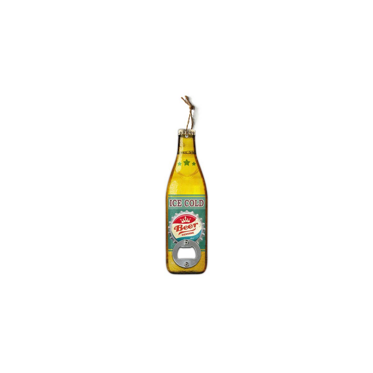 Abrebotellas cerveza en color verde 20 cm