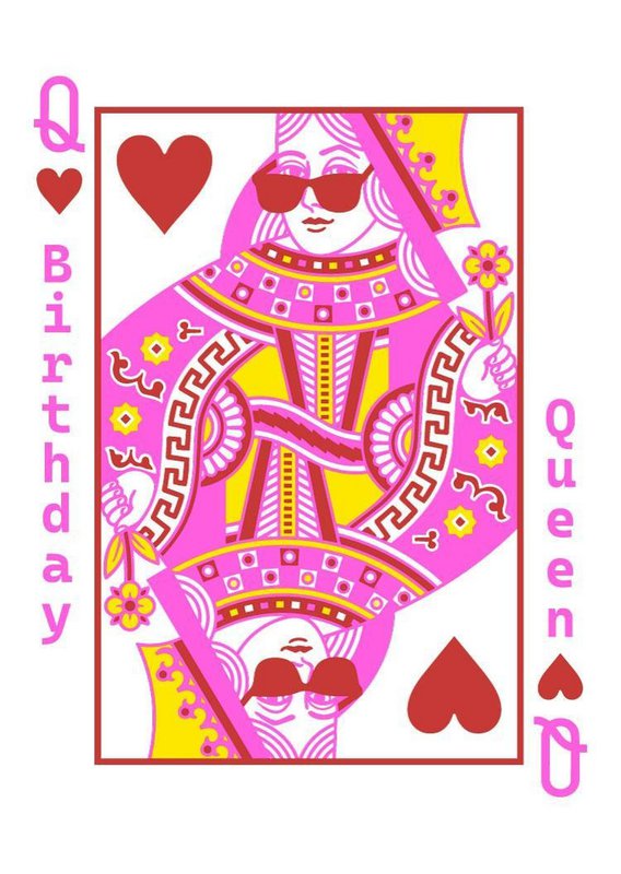 Carte d'anniversaire imprimée Riso Birthday Queen