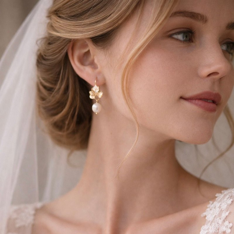 DAISY – Orecchini con Perle di Fiume Placcati Oro 18k