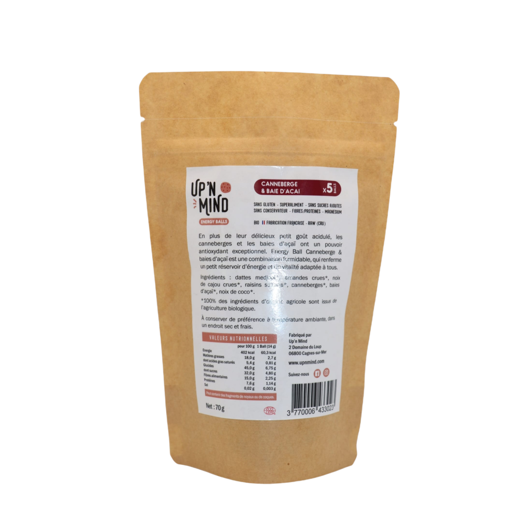 Energy Ball - CRANBERRY & ACAI - Pack of 5pc