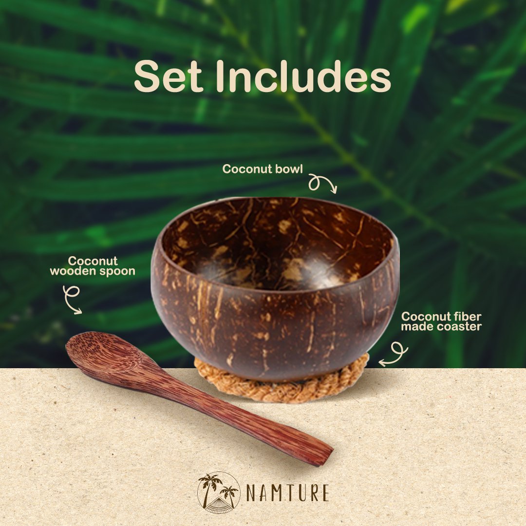 Coconut Bowl Set M • Eco Friendly • Polished
