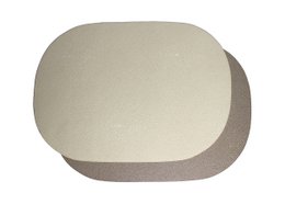 Tischset 6-er Set oval Kunstleder Rochenhaut creme beige zweifarbig