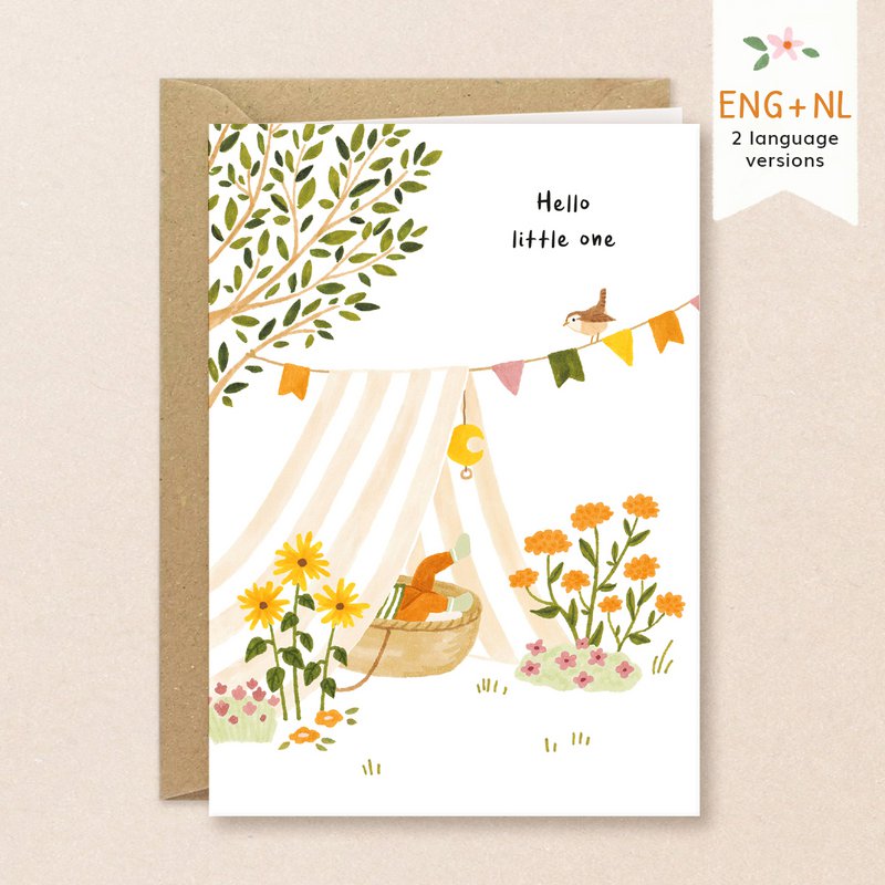 Jardín de tarjetas de bebé - Hola pequeño