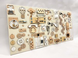 Scheda occupata a parete-Pannello di attività in legno Montessori