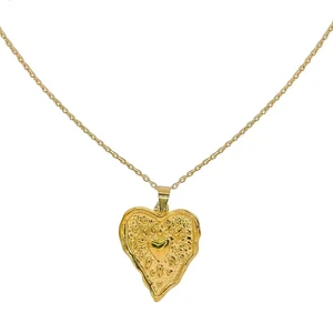 LOUIZ Long necklace with heart Fire of Love