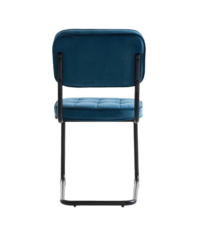 Speisesaalstühle 2 Flexa - Blau - Metalpoot - Samt