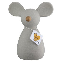 Spardose Maus Maus 2-sort. grau, weiß H. 15 cm, VE 8