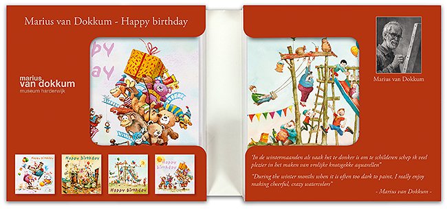 Card folder - Marius van Dokkum, Happy birthday