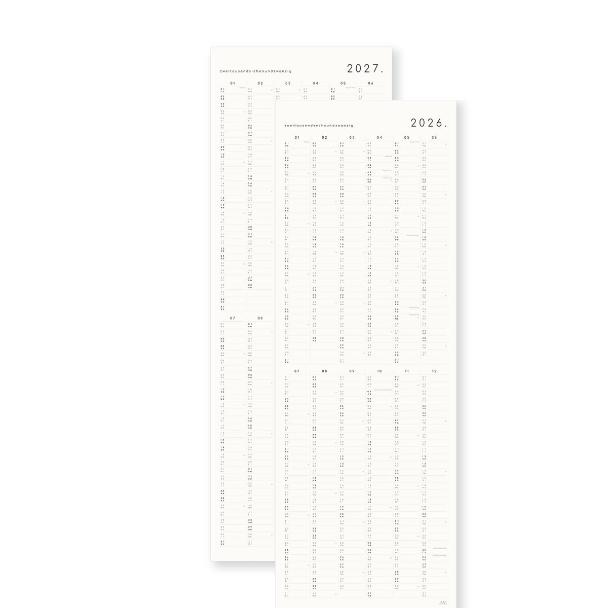 Annual planner DIN Lang, 2027