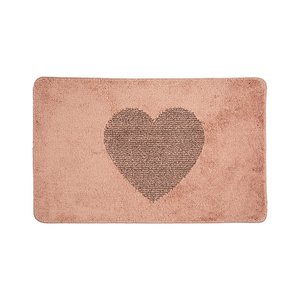 Badematte 78x48x1 cm Roze Polyester Hart