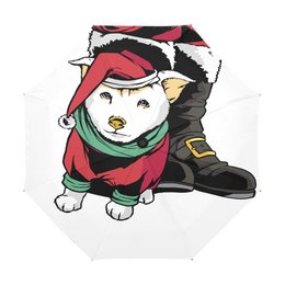 Umbrella Merry Christmas Dog White