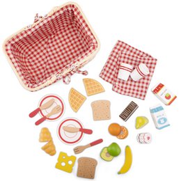 Juego de cesta de picnic de madera
