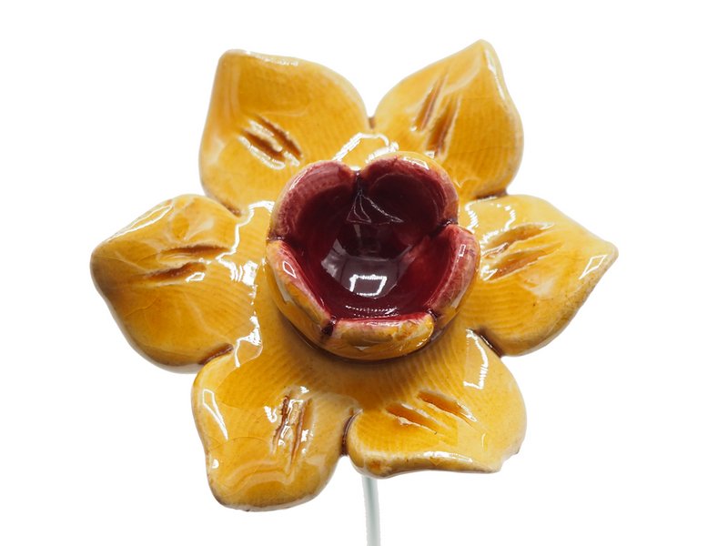 Narzissenblume Keramik gelb 4,5 cm