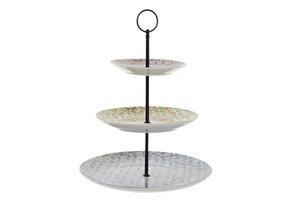 METAL PORCELAIN FRUIT BOWL 20X20X30 3 FLOORS FLOWERS PC186824