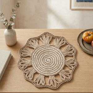 Pot holder Flower Jute (set of 2)