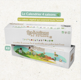 Colorful 4-season calendar with illustrations of nature and animals. Made of sustainable materials.