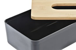 CAJA PAÃ‘UELOS BAMBU PP 24X12X7,4 NEGRO PB197309