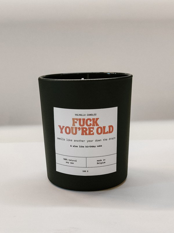 Vela perfumada 'Que te jodan, eres viejo' | Torta de cumpleaños